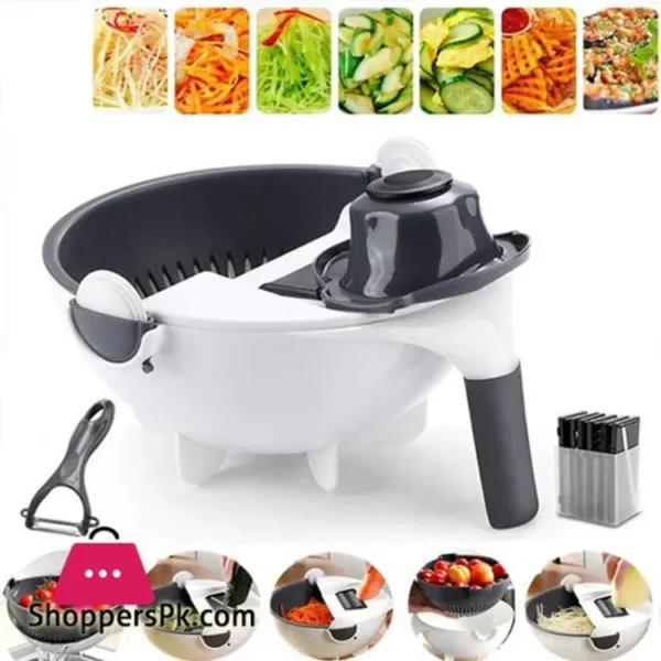 9 In 1 Multifunction Magic Rotate Vegetable Cutter - Effortless Vegetable Preparation - Kitchen Essential - Image 3
