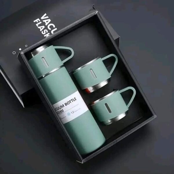 Vacuum Flask Set for Hot & Cold Beverages (Green) – 3 Cup Double-Layer Stainless Steel (Copy) - Image 4