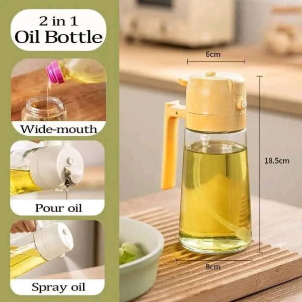 2in1 Oil Sprayer Glass Bottle 470 ml - Image 3